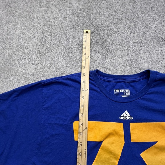 Golden State Warriors Shirt Mens 2XL‎ Blue NBA Basketball Adidas 73 Wins Tee - Picture 3 of 6